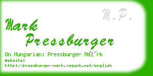 mark pressburger business card